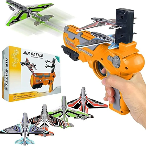 Aeroplane Launcher Gun for Kids | Foam Plane Shooter with 3 Gliders