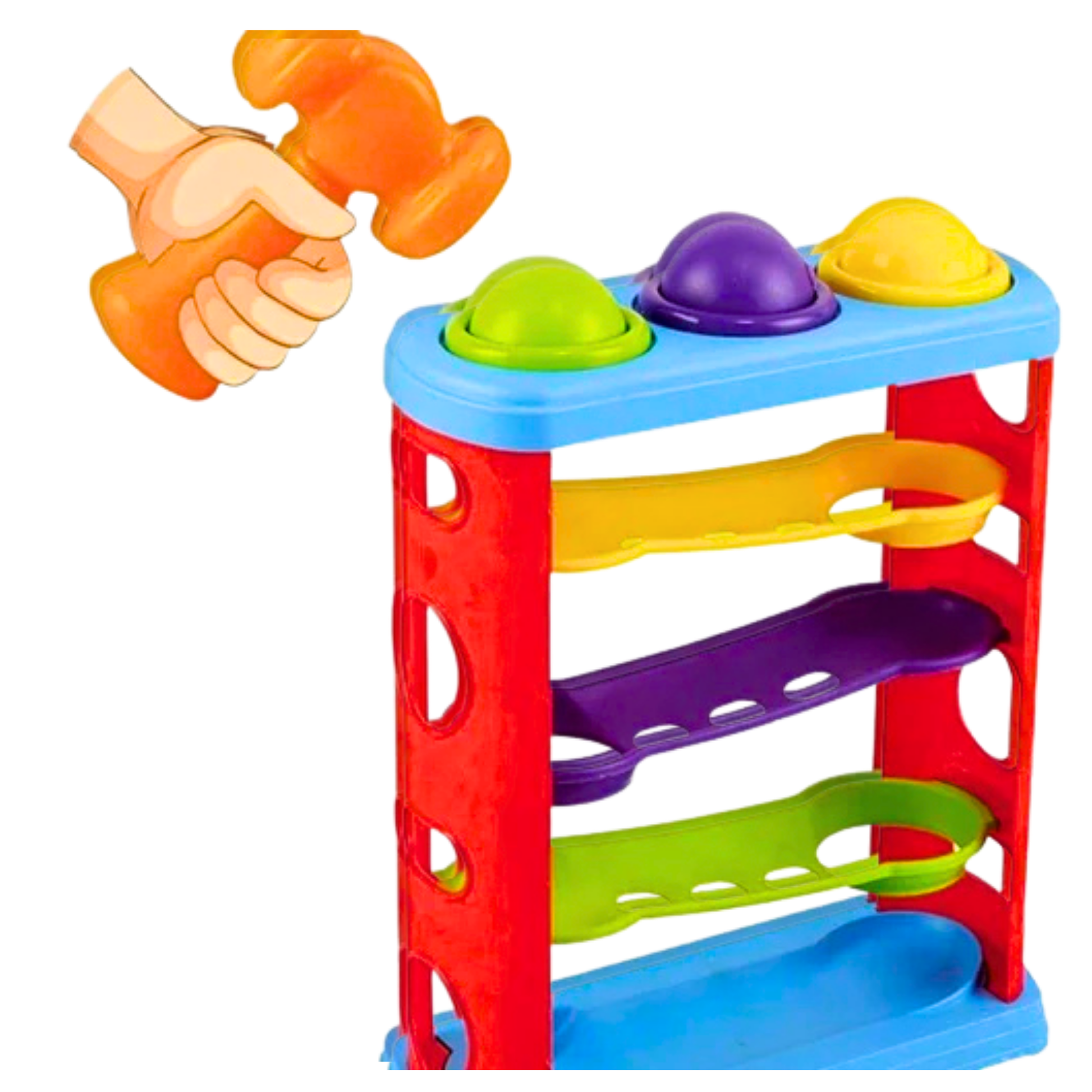 Hammer Ball Toy for Kids | Colorful Pound & Roll Game with Hammer