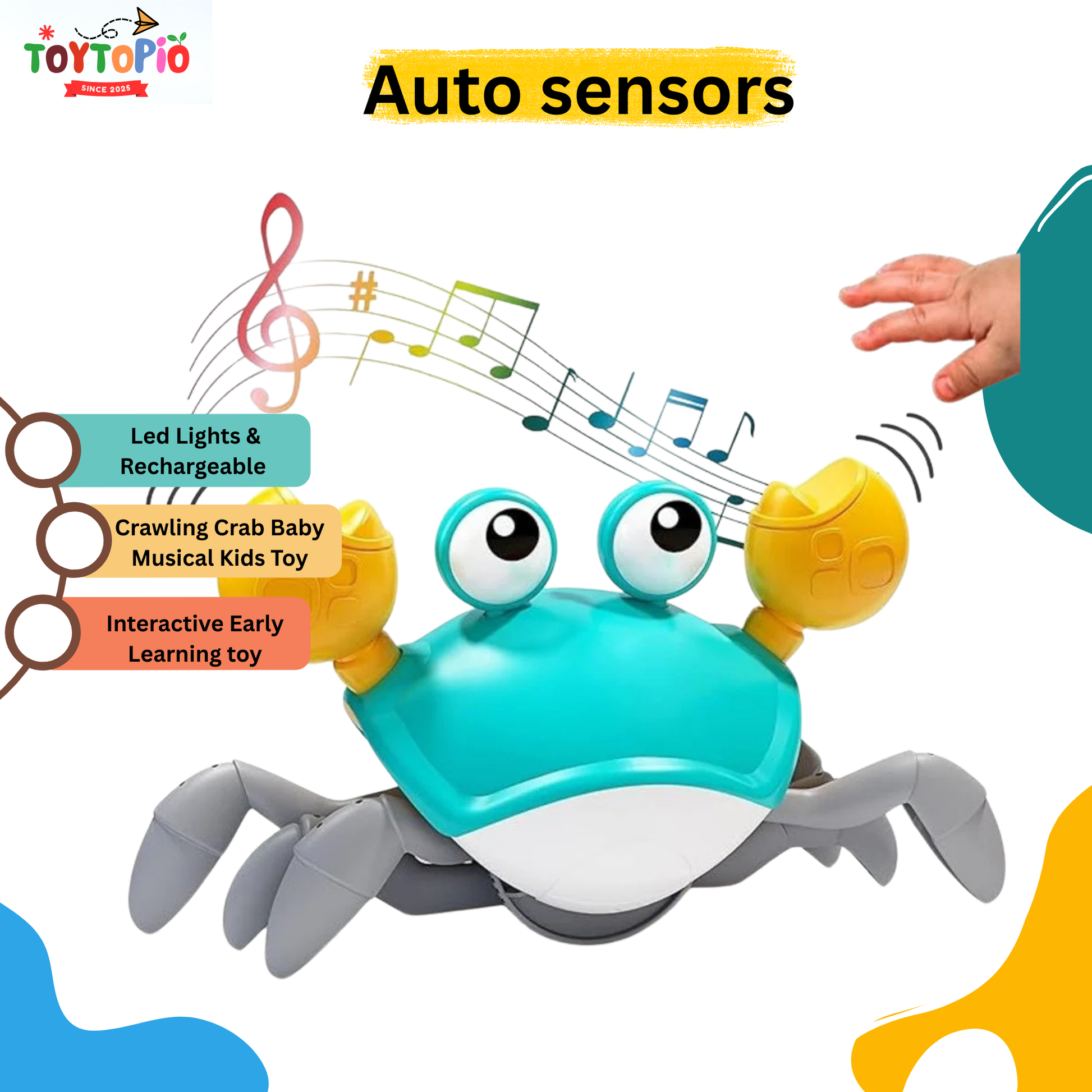 Cute Crab Toy for Kids | Walking, Music & Light-Up Escaping Crab Toy