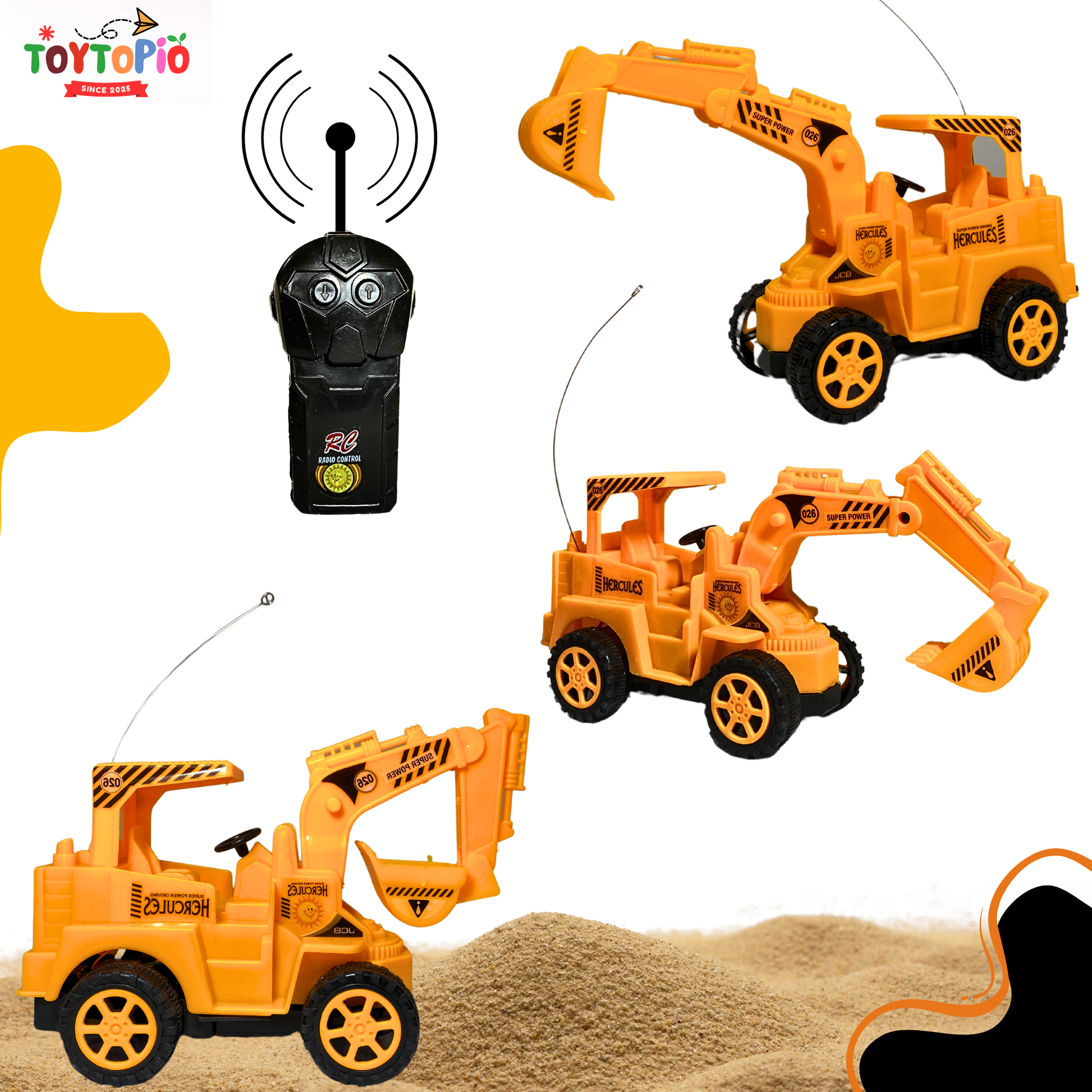 JCB Bulldozer Toy for Kids | Battery-Operated RC with 2-Way Remote Control