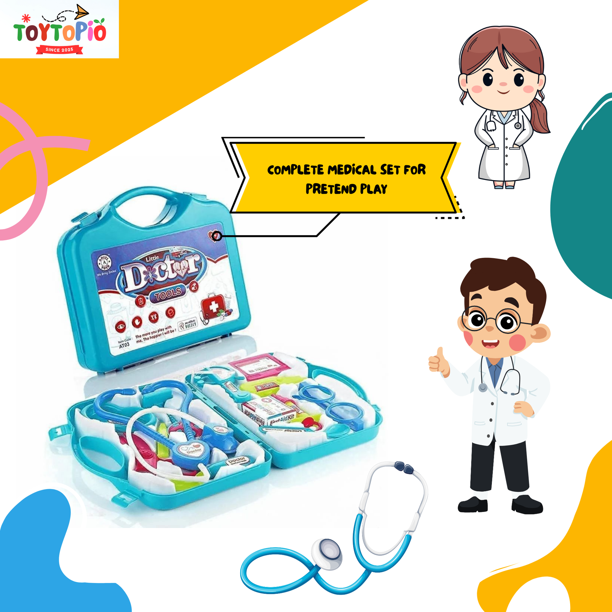 Doctor Set for Kids | Medical Playset with Stethoscope, Tools & Carry Case