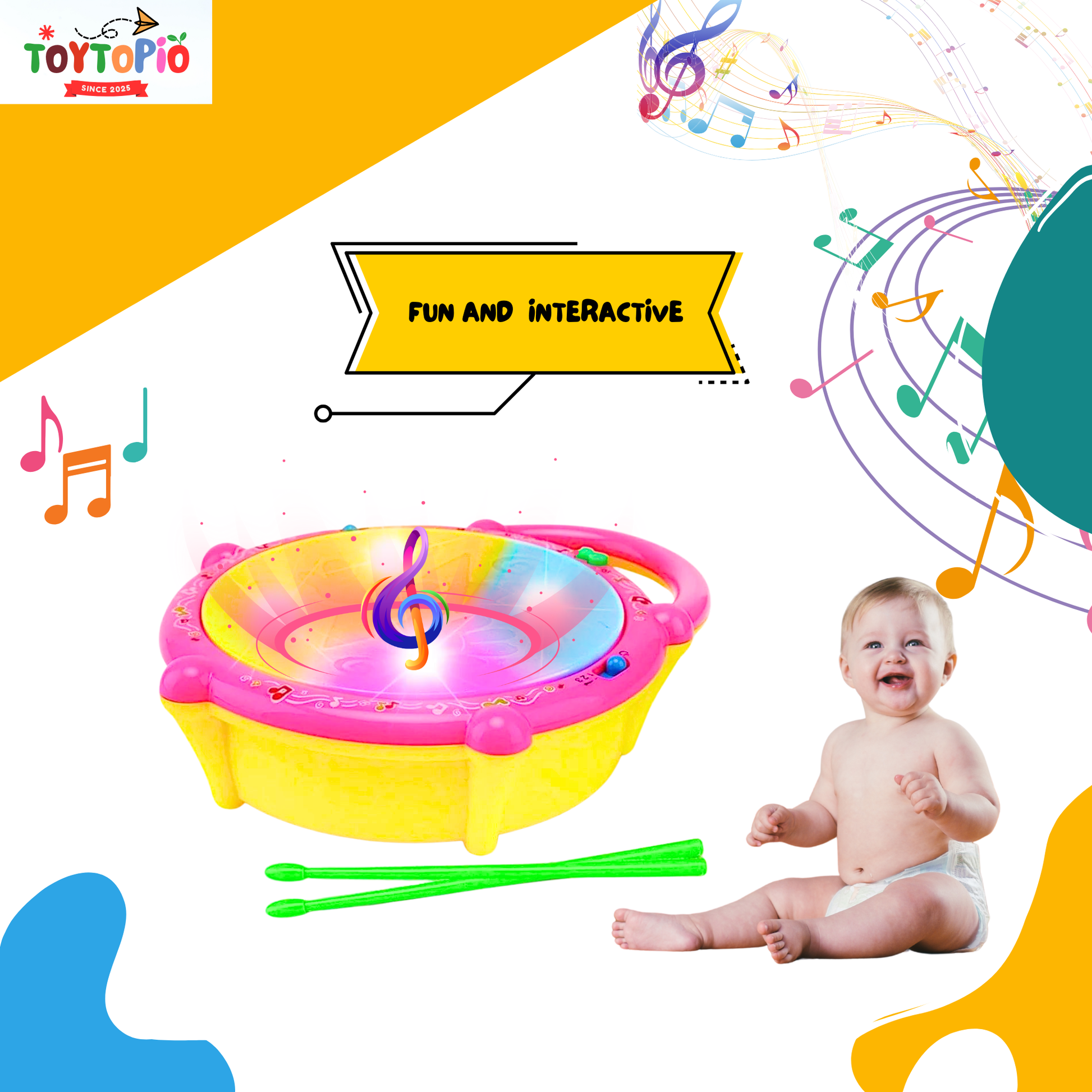 Flash Drum Toy for Kids – Musical Light Drum | Educational Fun Toy