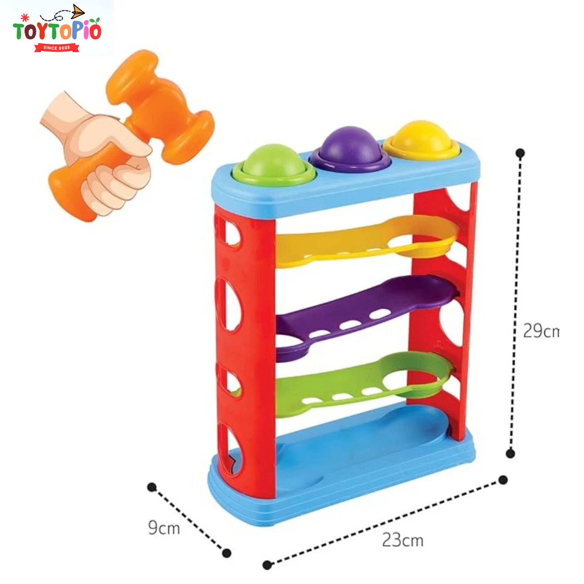 Hammer Ball Toy for Kids | Colorful Pound & Roll Game with Hammer