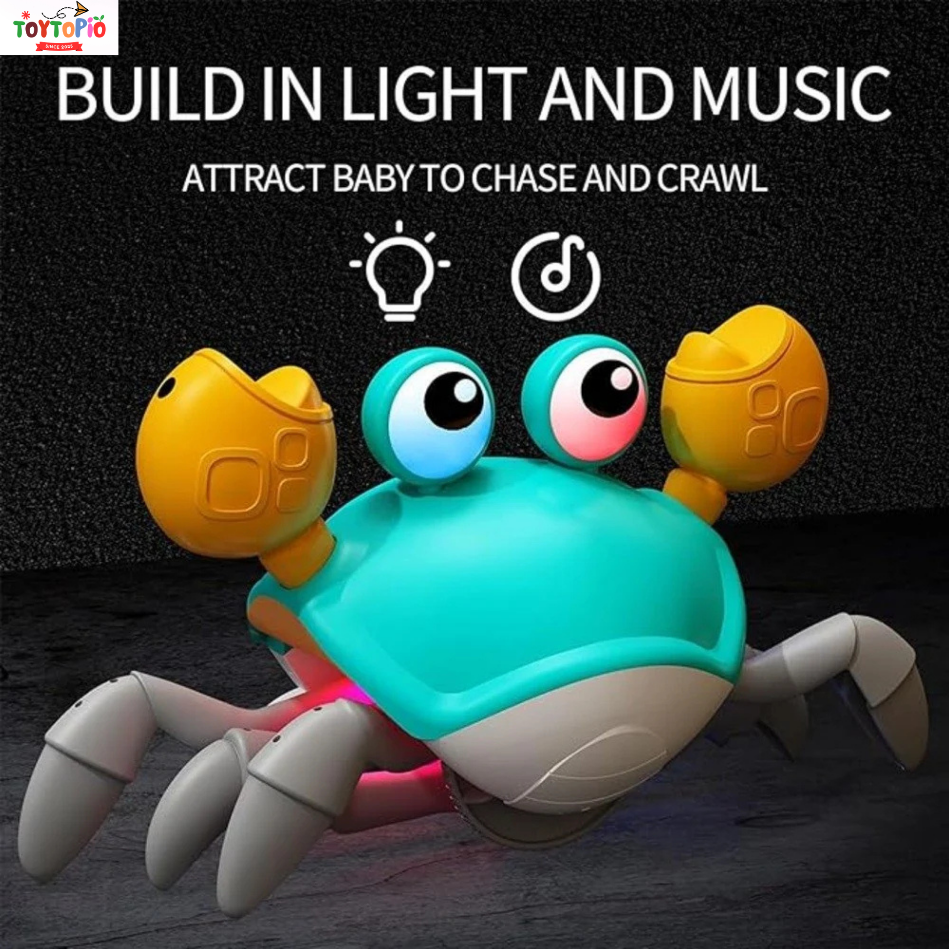 Cute Crab Toy for Kids | Walking, Music & Light-Up Escaping Crab Toy
