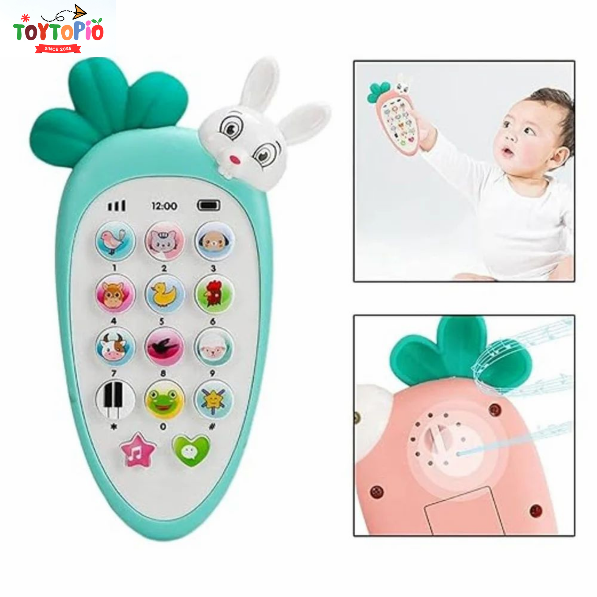 Musical Rabbit Phone Toy for Kids | Light & Sound Baby Learning Toy