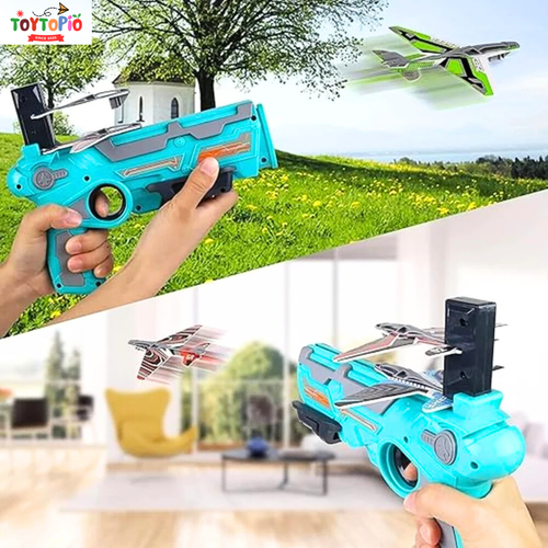 Aeroplane Launcher Gun for Kids | Foam Plane Shooter with 3 Gliders