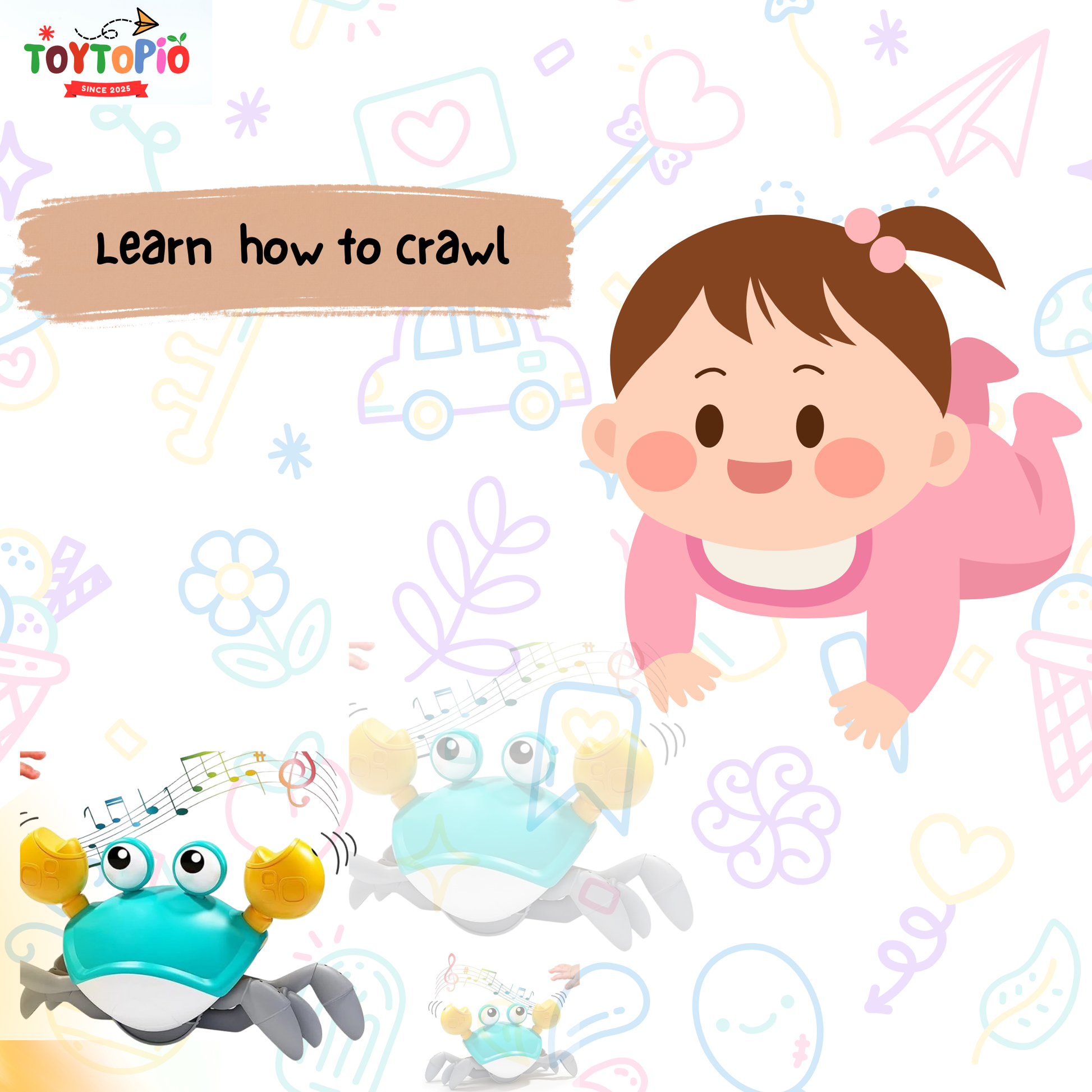 Cute Crab Toy for Kids | Walking, Music & Light-Up Escaping Crab Toy