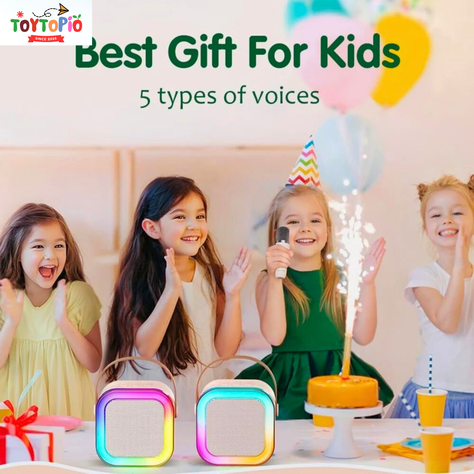 K12 Wireless Karaoke Mic with Bluetooth | LED Lights & Speaker